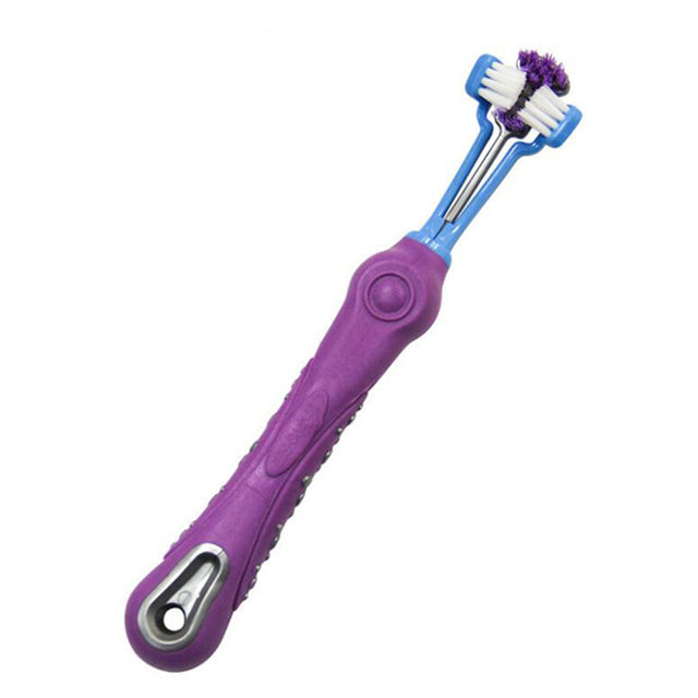 Pet Supplies Pet Toothbrush Three-Head Toothbrush Multi Angle Cleaning Teeth Care For Cat Dog Tooth Cleaning Brush