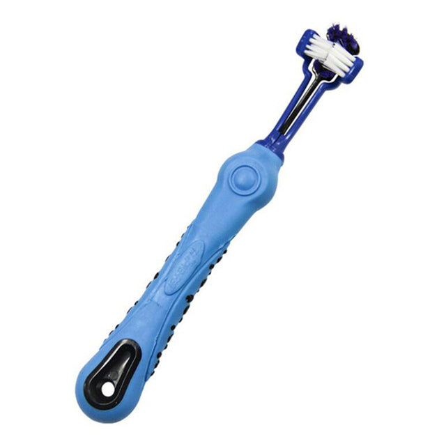 Pet Supplies Pet Toothbrush Three-Head Toothbrush Multi Angle Cleaning Teeth Care For Cat Dog Tooth Cleaning Brush